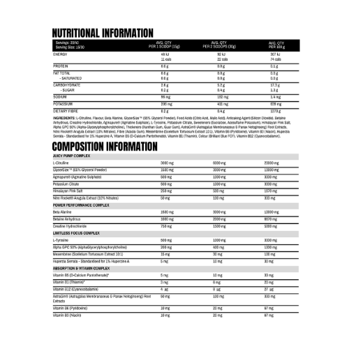 transparent supplements Pump Juice Ingredients transparent supplements Pump Juice Ingredients