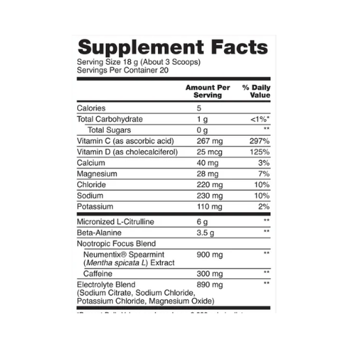 Optimum Nutrition Pre-Workout Amped Ingredients Optimum Nutrition Pre-Workout Amped Ingredients