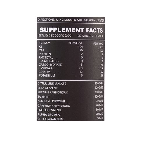 fantom sports pre black edition ingredients fantom sports pre black edition ingredients