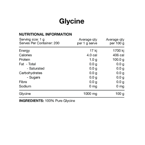 Switch Nutrition Glycine Ingredients Switch Nutrition Glycine Ingredients