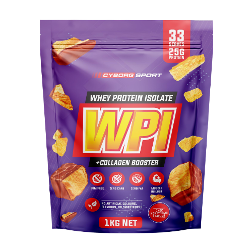 cyborg sport whey protein isolate WPI collagen booster choc honeycomb cyborg sport whey protein isolate WPI collagen booster choc honeycomb