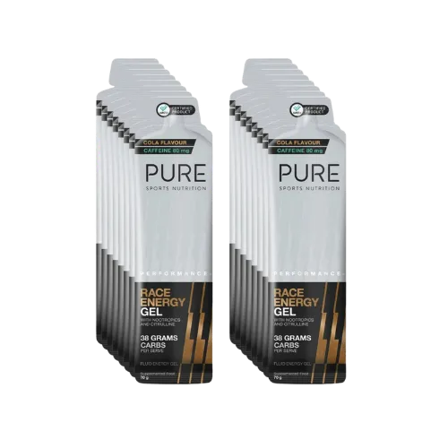 pure sports nutrition race energy gel 18 pack cola flavour with caffeine pure sports nutrition race energy gel 18 pack cola flavour with caffeine